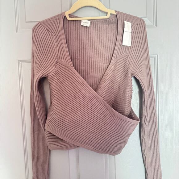 Abercrombie & Fitch Brown Ribbed Wrap Sweater - Picture 2 of 4